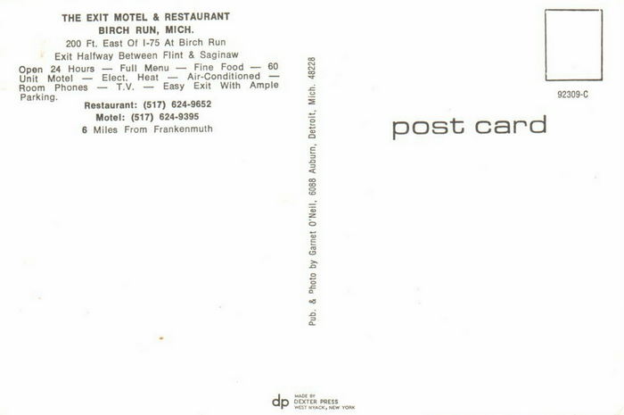 Exit Motel - Postcard Photo (newer photo)
